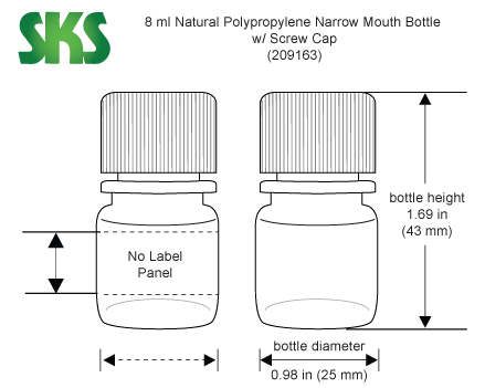 SKS Science Products - Color Coded Polypropylene Caps for Leak Proof Narrow  Mouth Water Bottles