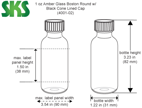 BGB16F 16 oz Clear Boston Round Glass Bottle - Basco USA