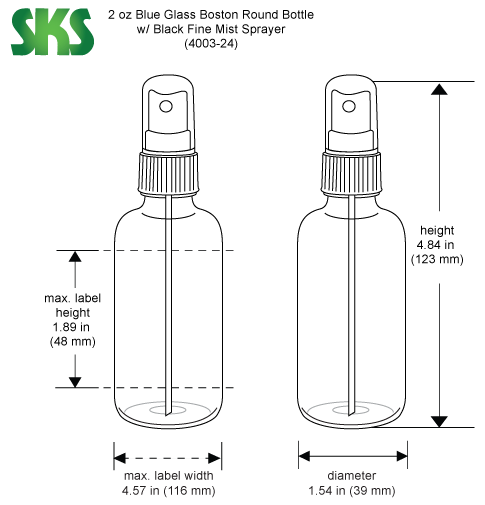 YONKAN 2oz Glass Spray Bottle Fine Mist Boston Glass Bottles with