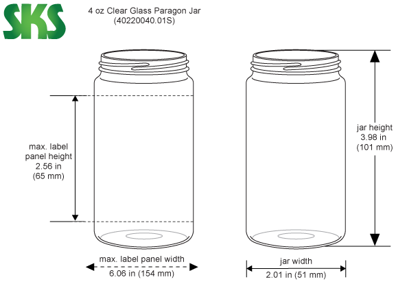 4 oz Paragon Jars 48-485 Finish