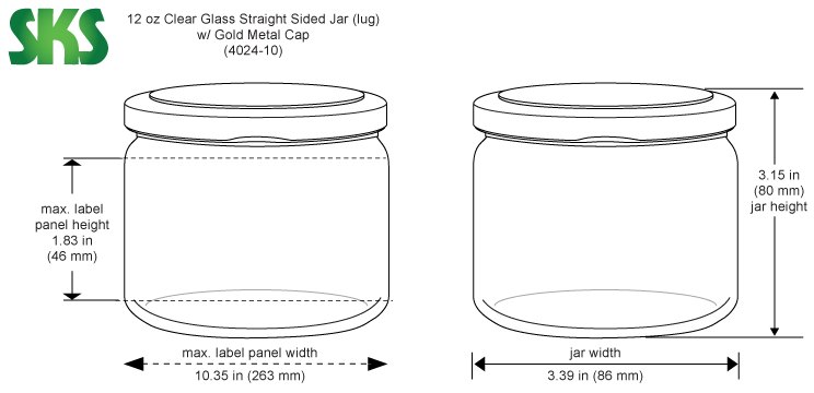 16 oz Straight-Sided Jars - 82-2040 Finish