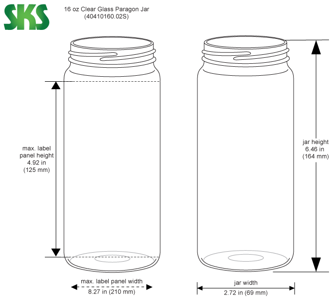 16 oz Paragon Jar  Fillmore Container