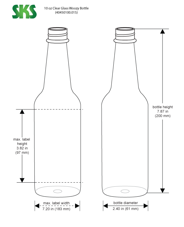 All Bottles Sizes, 8oz, 10oz, - 10 Oz Bottle Size, HD Png Download