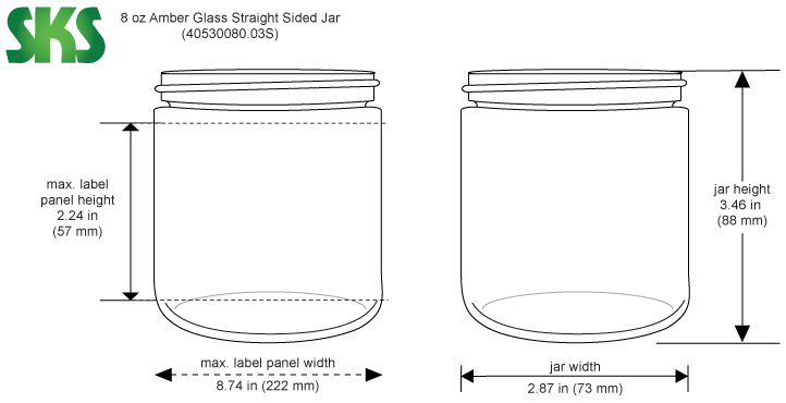 8 oz Amber Glass Jar w/ Black Cap – Your Oil Tools