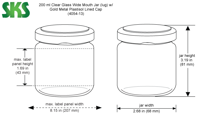 200 ml Glass Jars, Clear Glass Wide Mouth Jars