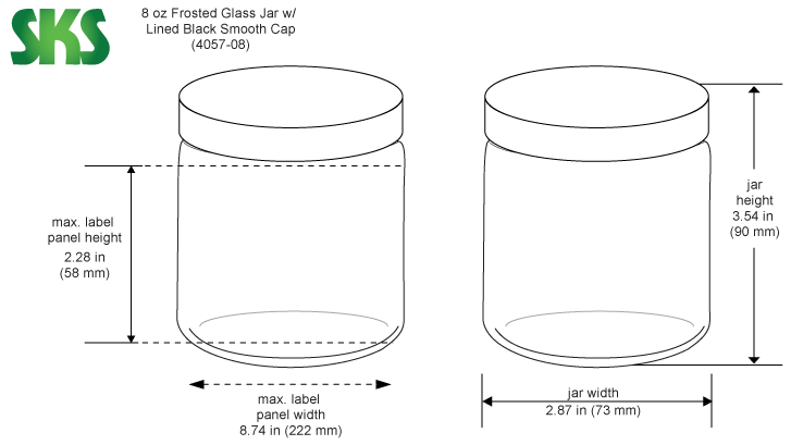 Clear Straight-Sided Glass Jars - 8 oz, Black Plastic Cap S-17983P