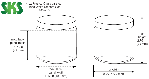 Clear Straight-Sided Glass Jars - 4 oz, Black Metal Cap S-17982M