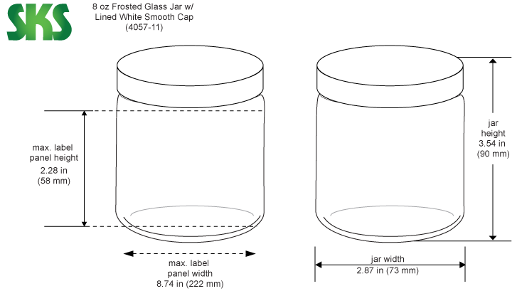 Fisherbrand™ Clear Straight Sided Glass Jars with White Polypropylene Caps