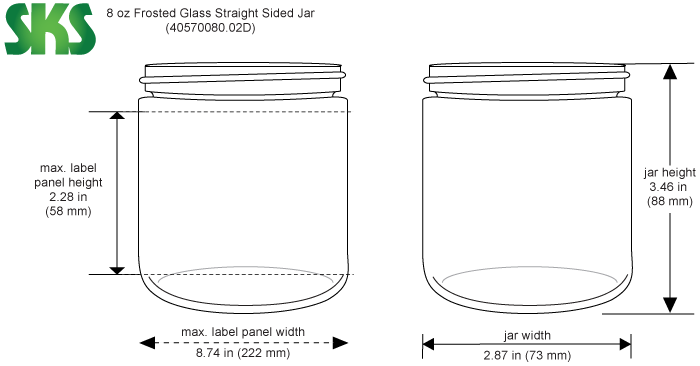 Clear Straight-Sided Glass Jars - 8 oz, Black Metal Cap S-17983M