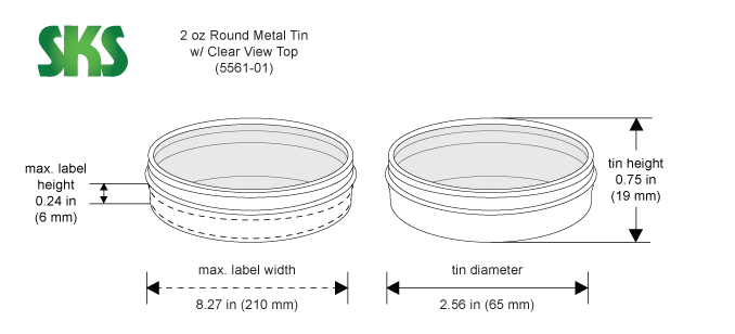 Metal Containers, Round Metal Tins With Clear View Tops