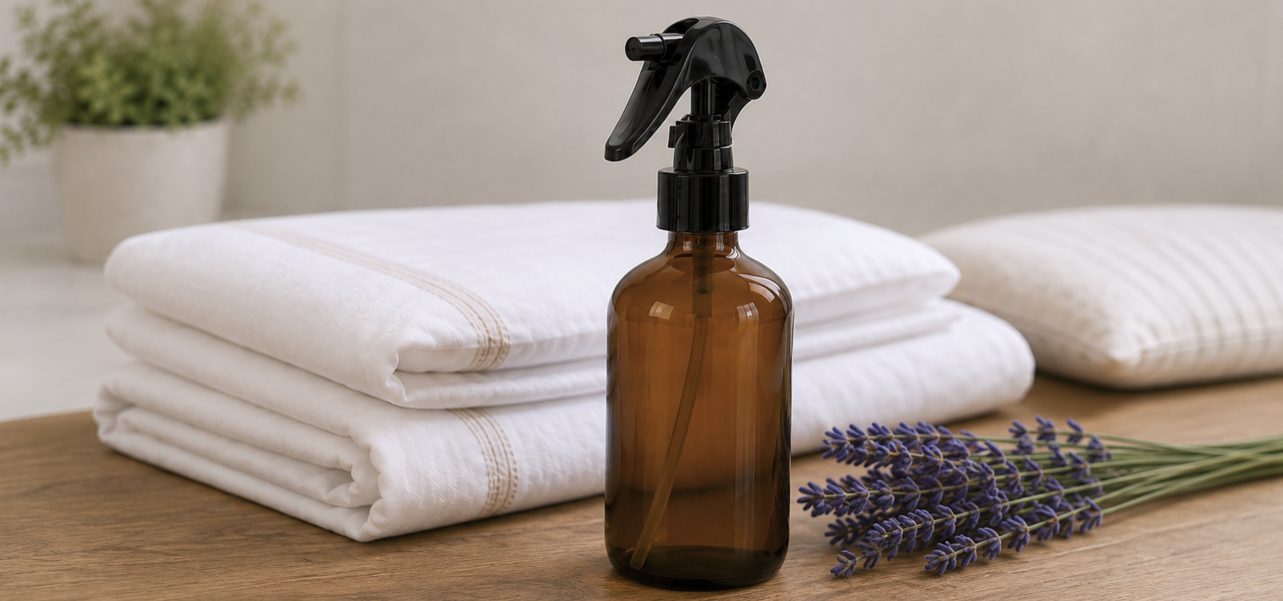 Lavender Room Spray in Amber Glass Spray Bottles