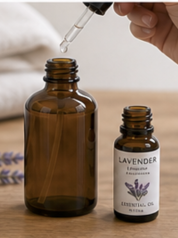 Lavender Room Spray in Amber Glass Spray Bottles