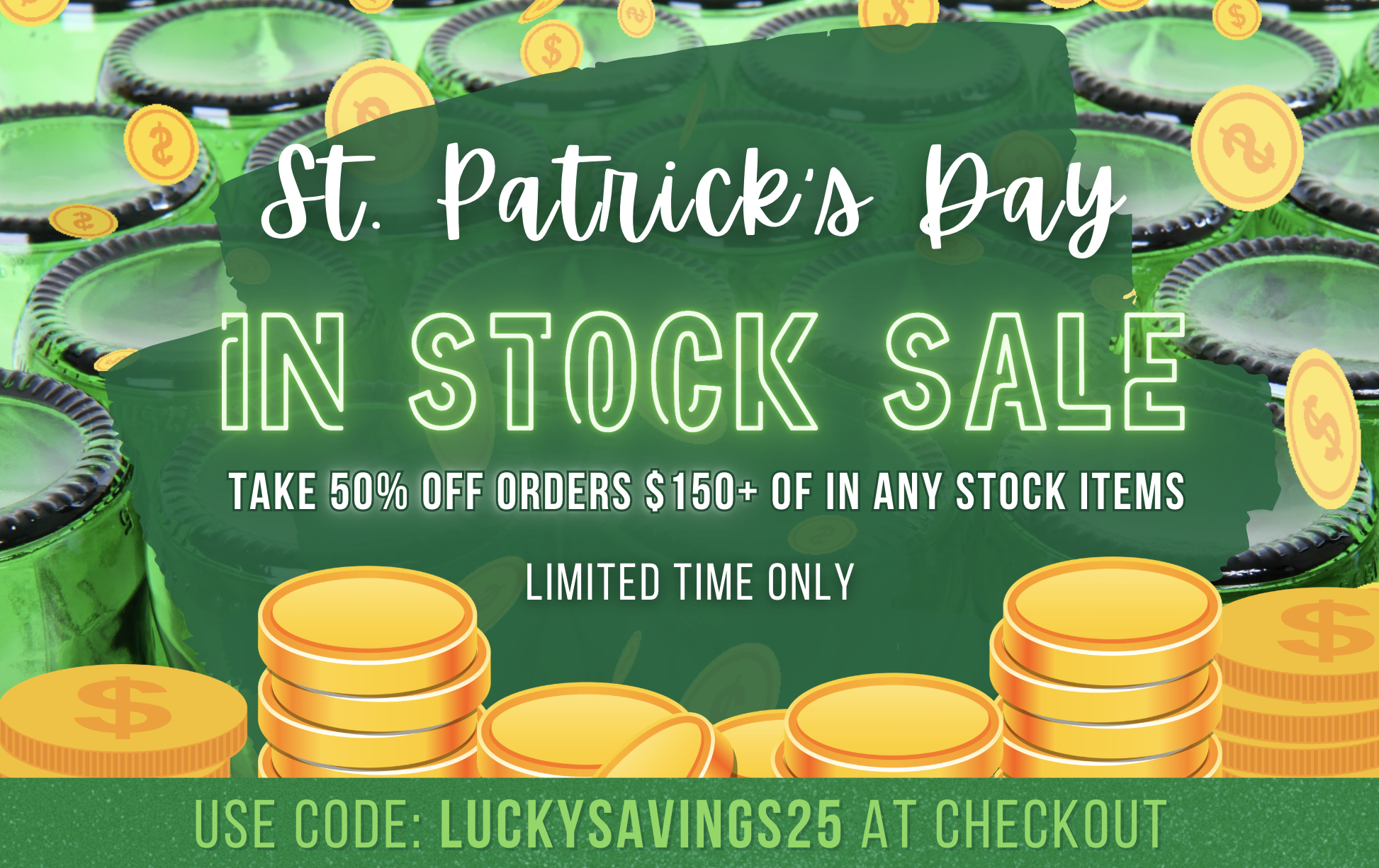 March Into Savings: Enjoy 50% Off $150+ In-Stock Items!