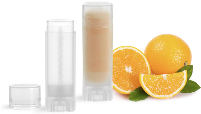 Natural Plastic Oval Lip Balm Tubes