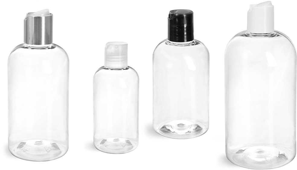 Clear and Natural Boston Round Bottles