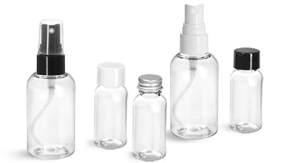 Clear and Natural Boston Round Bottles