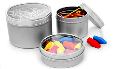 clear top tin containers