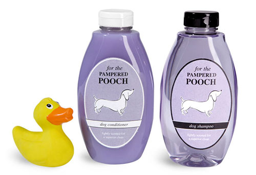 Oval Dog Shampoo Bottles    