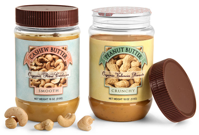 Clear PET Peanut Butter Jars