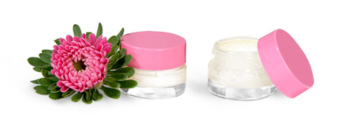 Glass Lip Balm Jars Wholesale w/ Pink Caps