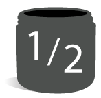 Half ounce plastic Jars