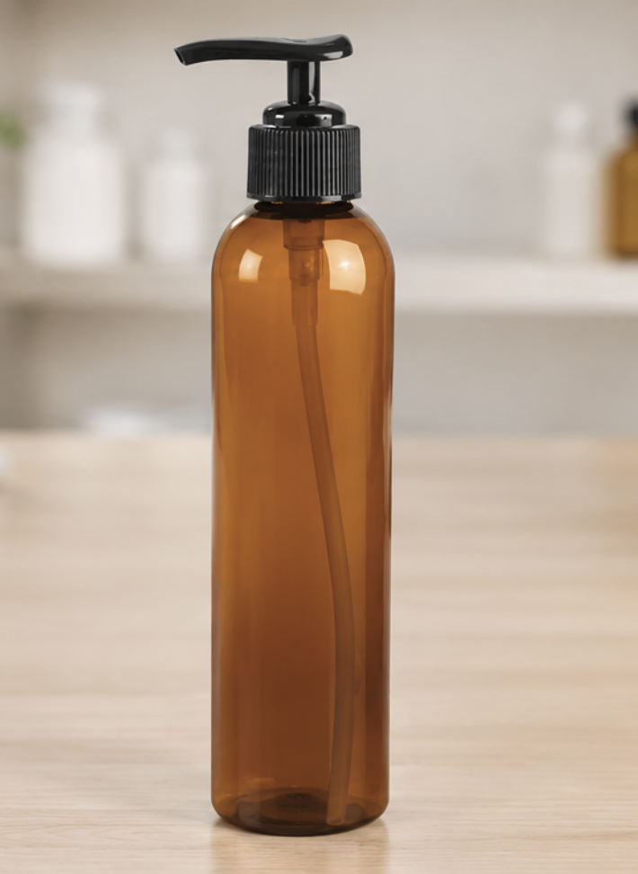 A Pump Bottle Showing Interior Dip Tube Reach