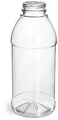 PET Plastic Bottles, 16 oz Clear Beverage Bottles (Bulk), Caps Not Included