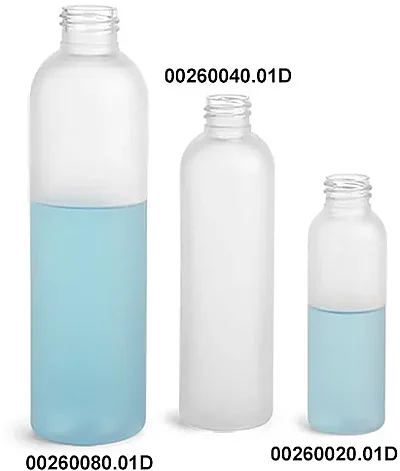 Frosted PET Cosmo Round Bottles (Bulk), Caps NOT Included