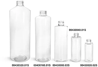 Clear PET Cylinder Bottles (Bulk) Caps Not Included