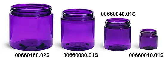 Purple PET Straight Sided Jars (BULK) Caps Not Included