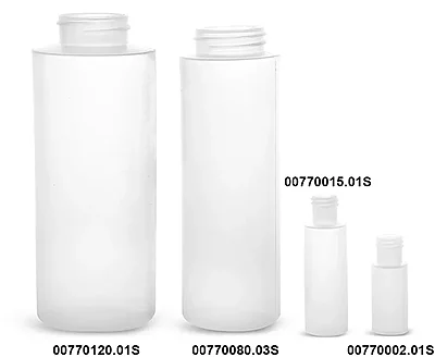 Natural LDPE Cylinder Bottles (Bulk), Caps NOT Included