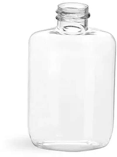 Clear Plastic Bottles, PVC Oval Bottles (Bulk) Caps Not Included 