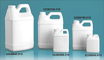 HDPE Plastic Jugs, White F-Style Jugs (Bulk), Caps NOT Included