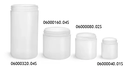 Natural HDPE Straight Sided Jars (Bulk), Caps Not Included