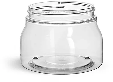 8 oz Clear PET Tuscany Jars Only (Bulk), Caps Not Included