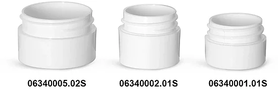White Polypropylene Thick Wall Jars  (Bulk), Caps Not Included