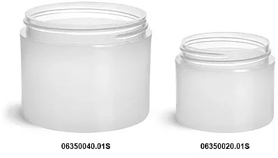 Frosted Polypropylene Thick Wall Jars (Bulk), Caps Not Included