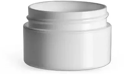 White Polypropylene Double Wall Straight Base Jars (Bulk) Caps Not Included