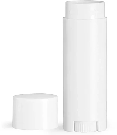 Lip Balm Tubes, White Oval Lip Balm Tubes w/ Caps