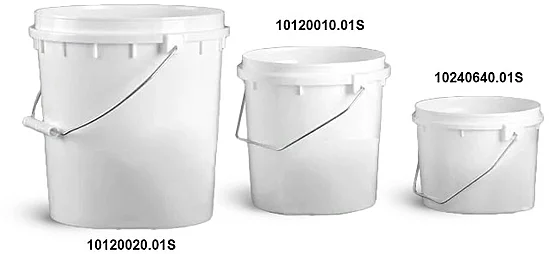  White HDPE Pails 