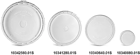 Plastic Lids, White Vapor Lock Covers  