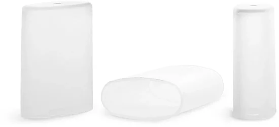 Plastic Caps, Natural Polypropylene Snap Caps For Natural Oval Deodorant Tubes   