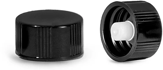 Plastic Caps, Black Phenolic Cone Lined Caps