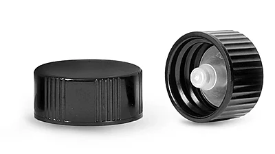 Plastic Caps, Black Phenolic Cone Lined Caps