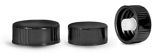 Plastic Caps, Black Phenolic Cone Lined Caps