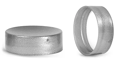 Plastic Caps, Silver Polypropylene Smooth PE Lined Caps