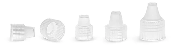 Plastic Caps, Natural Polypropylene Unlined Dropper Tip Caps