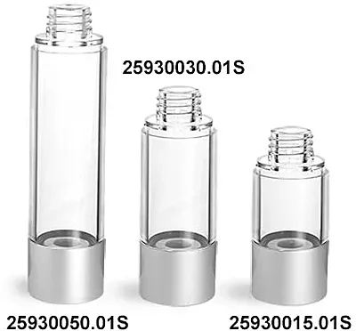 Clear AS Airless Pump Bottles (Bulk), Pumps & Caps NOT Included