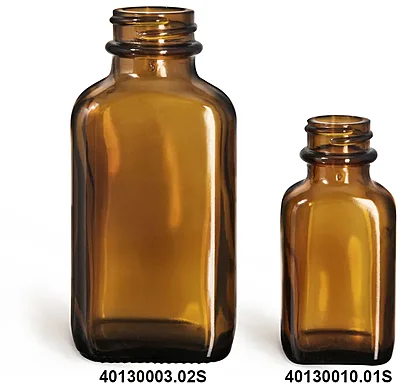 Glass Bottles, Glass Amber Oval Bottle (Bulk), Caps NOT Included 