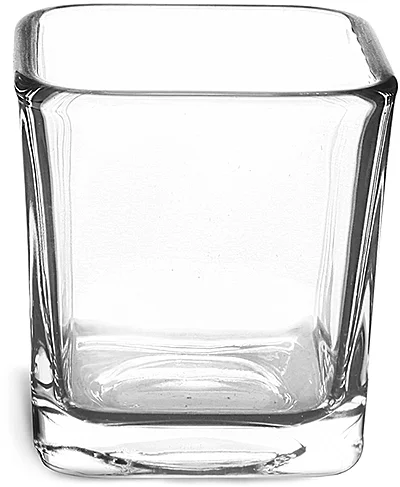 Clear Glass Jars, 7.5 oz Clear Glass Square Candle Jars   